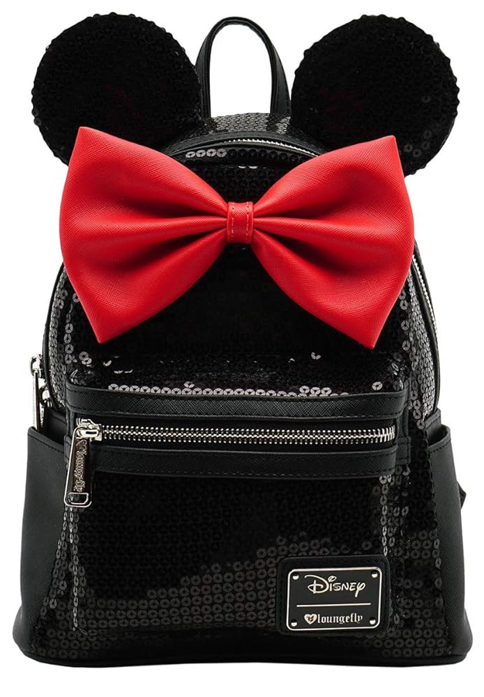 Loungefly Disney Minnie Mouse Black Sequin Womens Double Strap Shoulder Bag Purse | Amazon (US)
