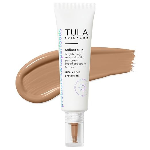 Tula Skin Care Radiant Skin Brightening Serum Skin Tint SPF,Facial Sunscreen Provides Broad Spect... | Amazon (US)
