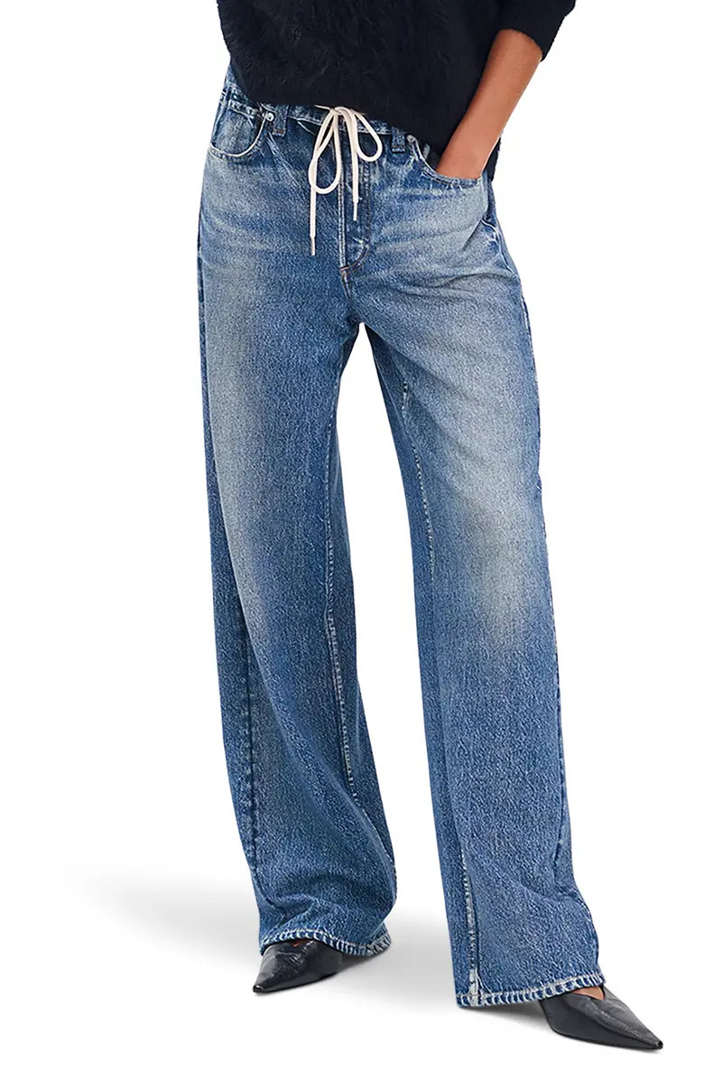 Miramar Pull-On Wide Leg Cotton Terry Sweatpant Jeans | Nordstrom