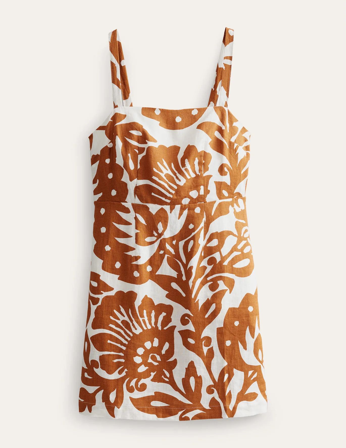 Strappy Linen Mini Dress - Pumpkin, Oak Terrace | Boden (US)