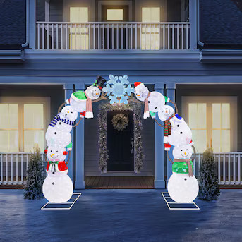 Holiday Living 9-ft Twinkling LED Snowman Arch | Lowe's