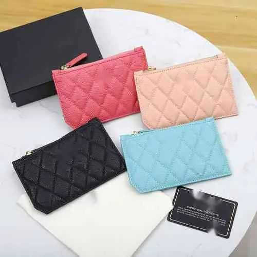 Luxury Brand Design 0869 Letter Plaid CC Chain Short Wallet Caviar Leather Womens Le Boy Pocket R... | DHGate