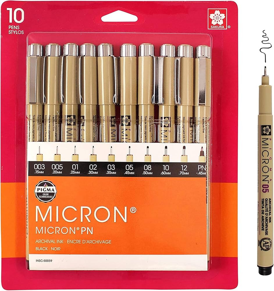 SAKURA Pigma Micron Fineliner Pens - Archival Black Ink Pens - Pens for Writing, Drawing, or Jour... | Amazon (US)