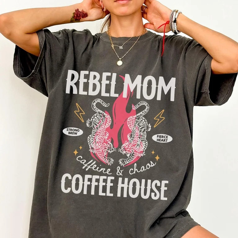 Mama Needs Coffee Cool Mom Tiger Mom Edgy Shirt | Walmart (US)