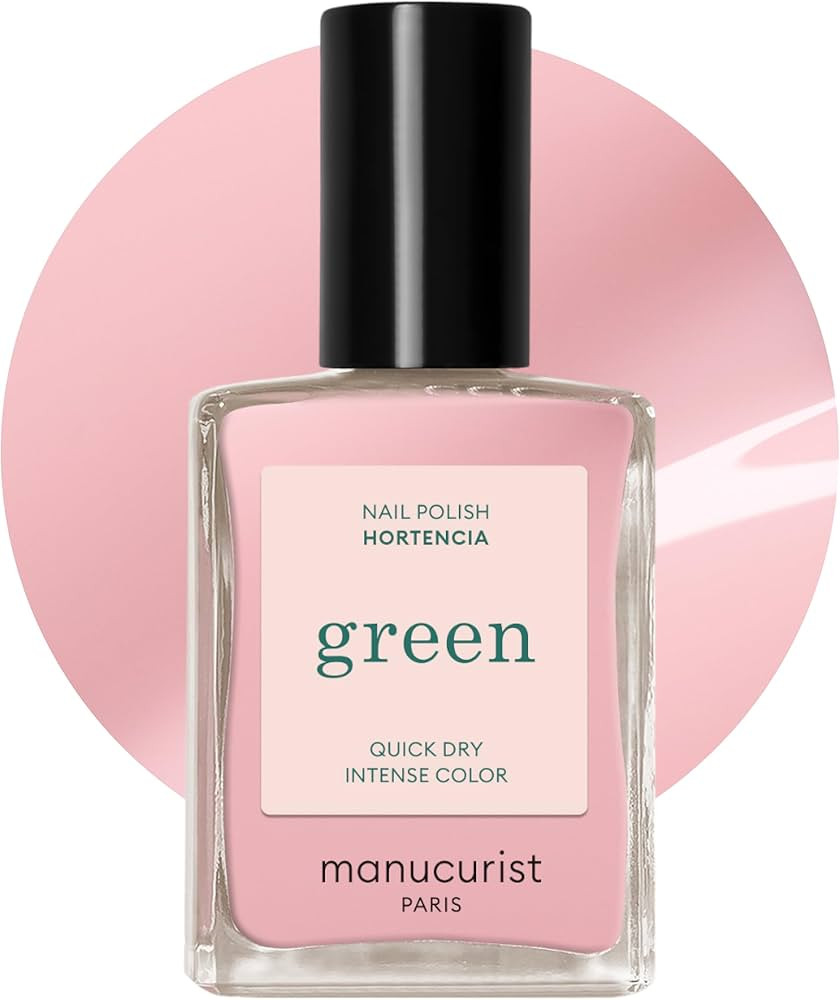 Manucurist - Green Hortencia Nail Polish - Sheer Pink Nail Polish - 9-Free, Vegan and Plant-Based... | Amazon (US)