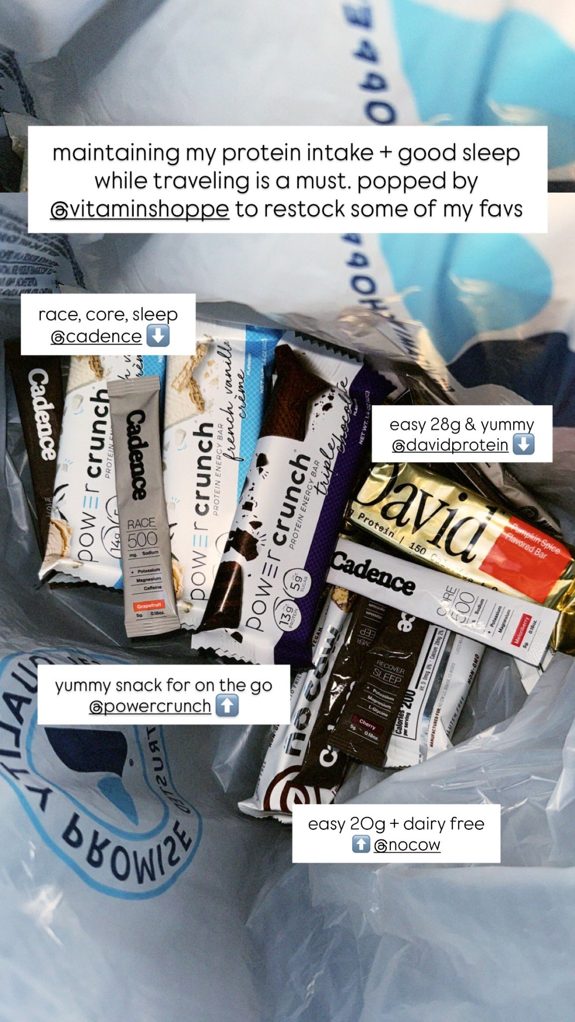 Maintaining my protein intake and getting quality sleep is a big priority when traveling for me, I stay stocked with my favs! Popped by @VitaminShoppe to grab my favs @davidprotein @nocow @cadence @powercrunch 

#proteinsnacks #proteinintake #fitness #nutritionfavs #proteinfavorites #goodsleep

#LTKdayinmylife #LTKfitnessgoals #LTKFindsUnder50