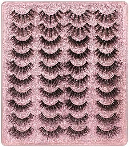 20 Pairs False Eyelashes 3D Faux Mink Lashes Natural Look Wispy Fake Eyelashes ALPHONSE 16-20MM F... | Amazon (US)