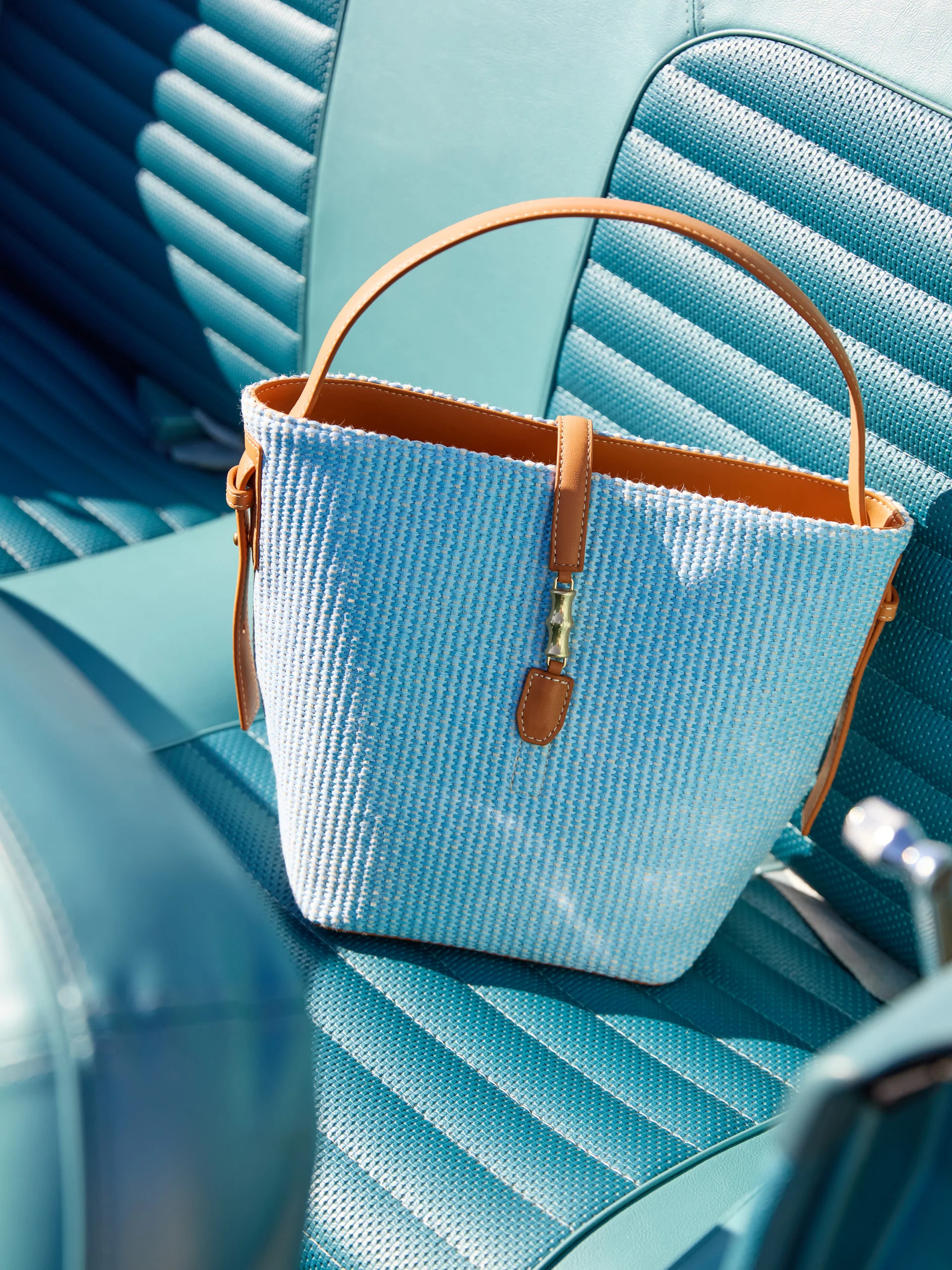 Crawford Straw Bucket Bag | J.McLaughlin