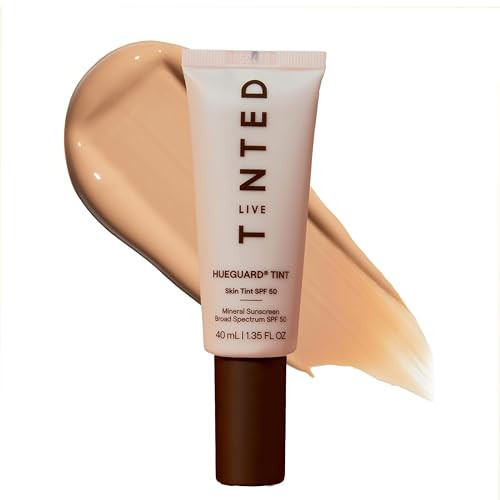 Live Tinted Hueguard Skin Tint SPF 50 - Tinted Mineral Sunscreen with Light-Medium Buildable Coverage With a Hydrating and Radiant Finish - Water and Sweat Resistant, 1.35 fl oz - Shade 10 | Amazon (US)