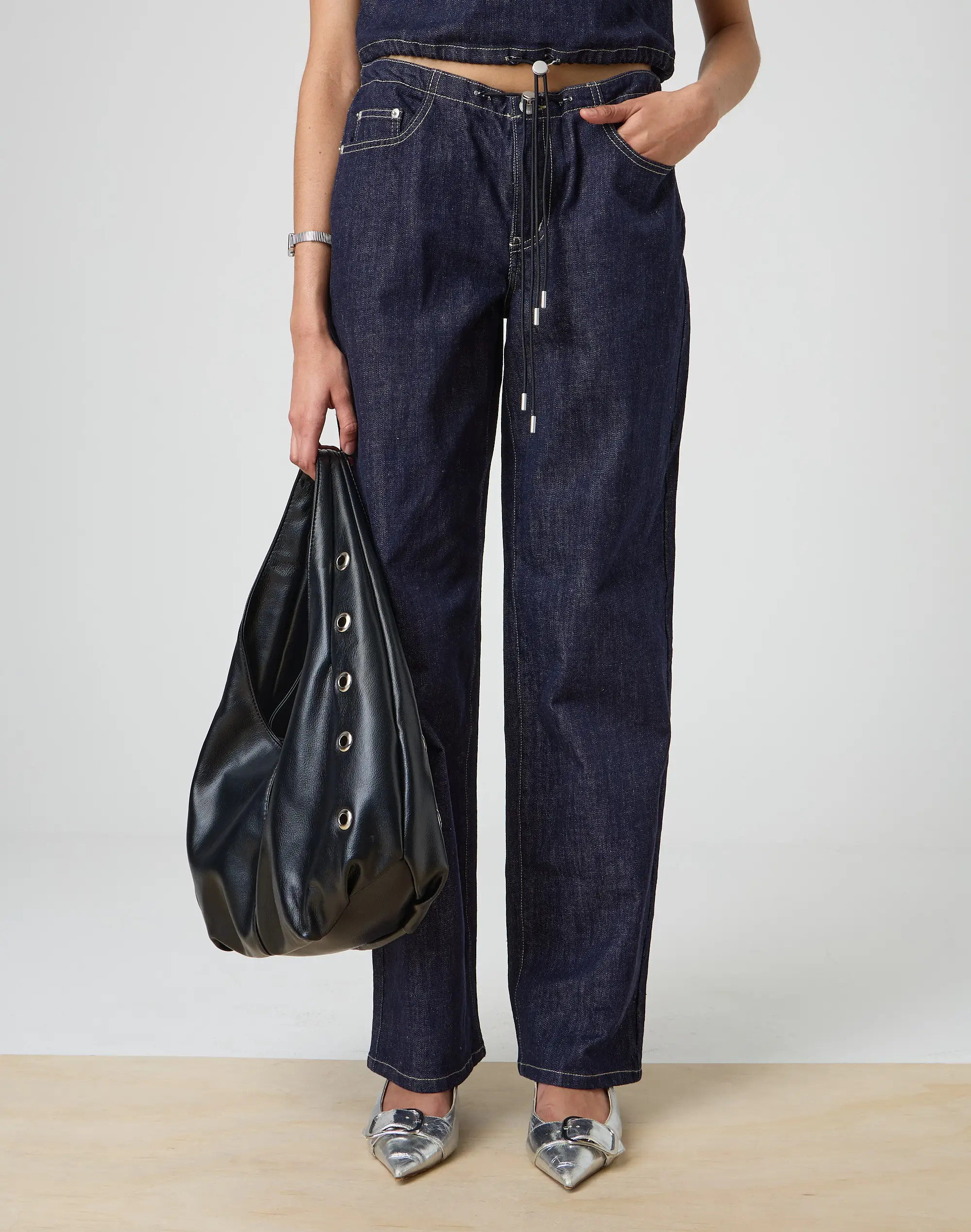 Low Rise Straight Leg Drawstring Jean | Glassons (Australia)