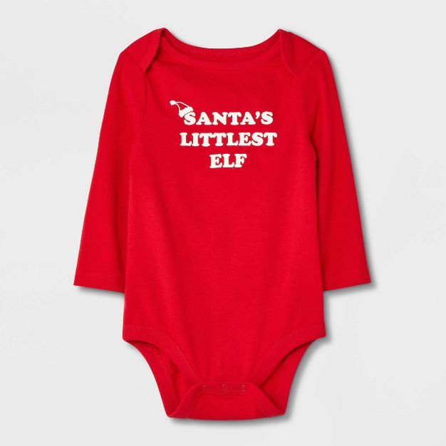 Baby Santa Long Sleeve Bodysuit - Cat & Jack™ Red | Target