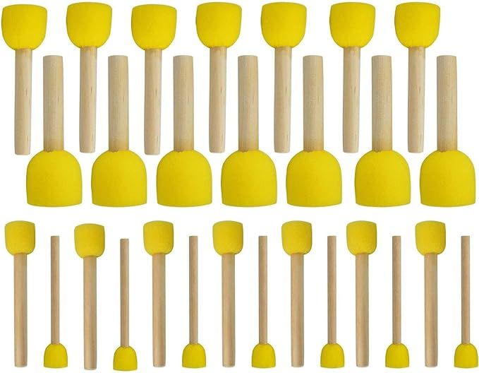 28-Pieces Assorted Size Round Sponges Brush Set, Paint Tools for Kids | Amazon (US)