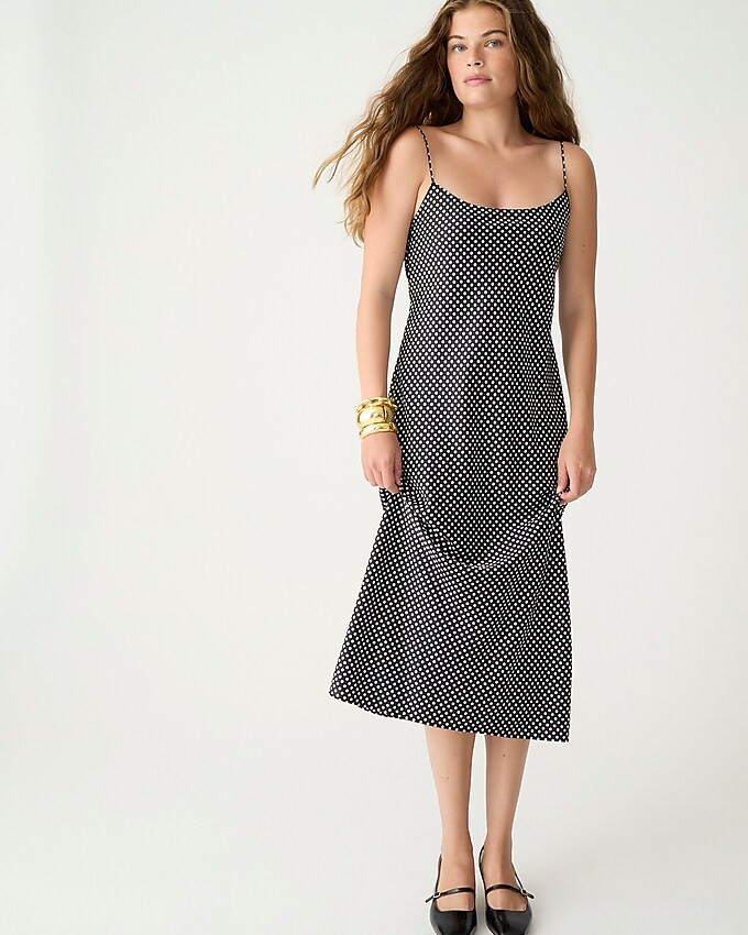 Gwyneth luster charmeuse slip dress in tiny dot print | J. Crew US