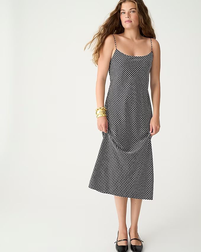 Gwyneth luster charmeuse slip dress in tiny dot print | J.Crew US
