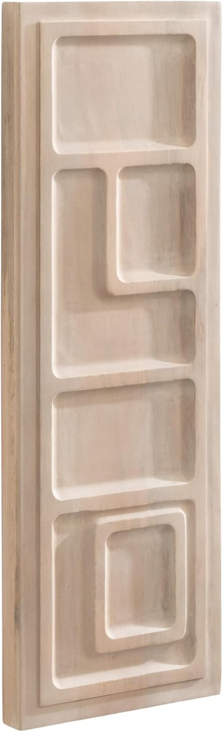 Kate and Laurel Yuvan Decorative Carved Wall Art Plaque, 13 x 36, Light Natural, Modern Hand Carved Dimensional Art Panel for Solid Wood Wall Decor for Home Design | Amazon (US)