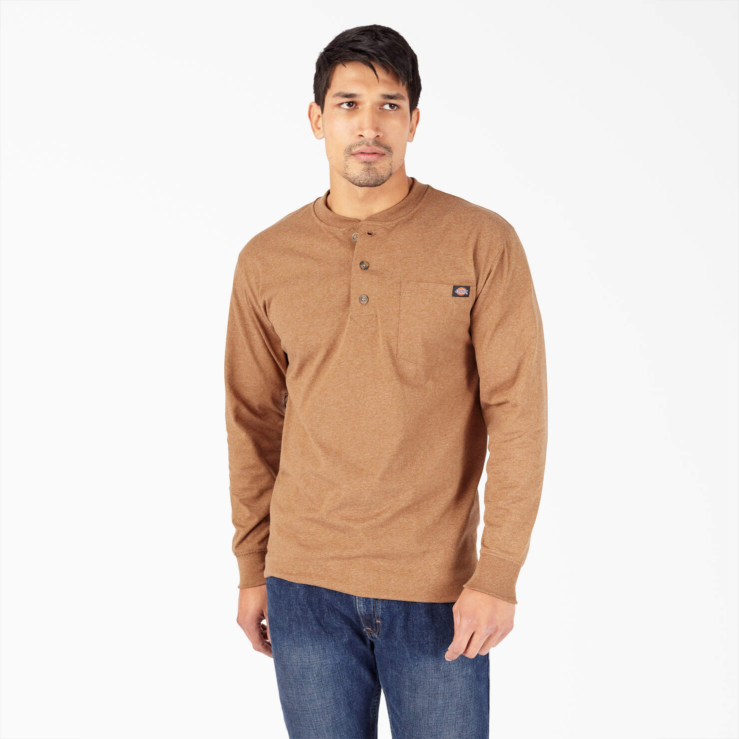 Heavyweight Heathered Long Sleeve Henley T-Shirt - Dickies US | Dickies