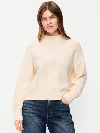 SoSoft Crew-Neck Cable Knit Sweater | Old Navy (US)