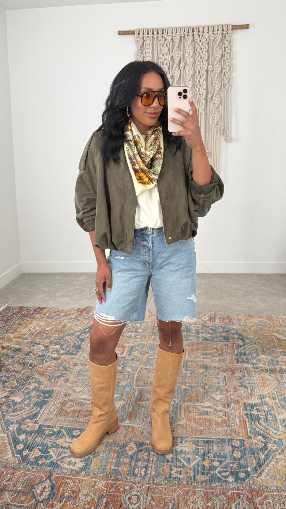 What I wore today! Hopping on the long short trend and I loooove them! On sale rn too, I’m in the 10.

#LTKootd #LTKmomlife #LTKMidsize