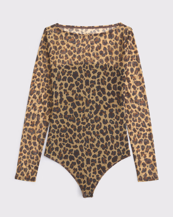 Long-Sleeve Mesh Slash Bodysuit | Abercrombie & Fitch (US)