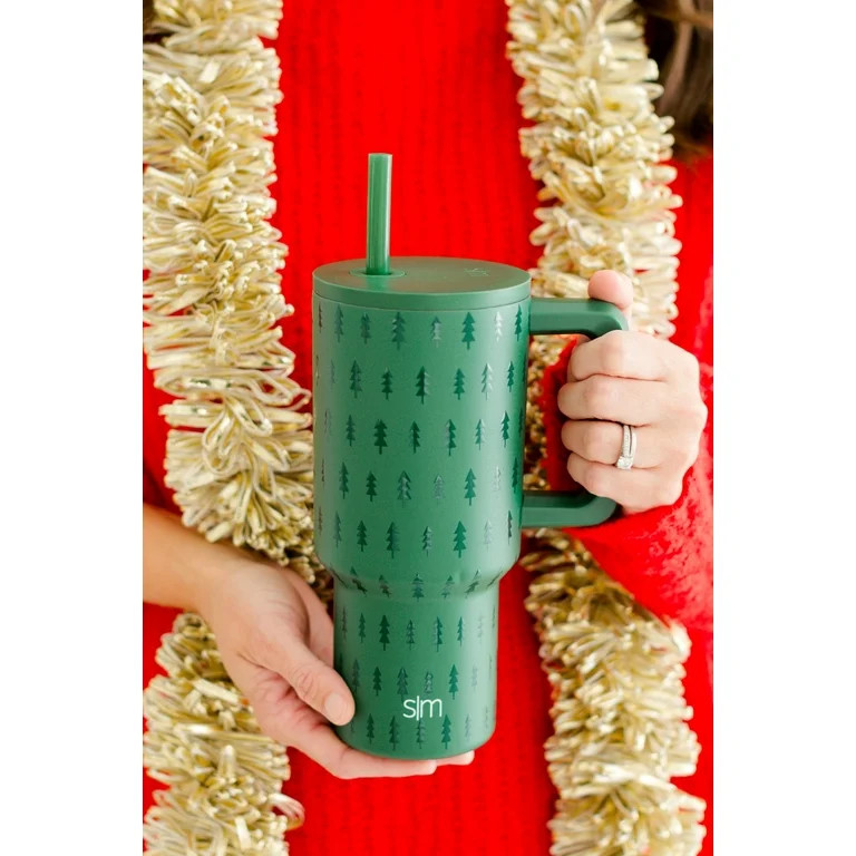 Simple Modern 30 fl oz Insulated Stainless Steel Trek Tumbler with Straw Lid | Trees | Walmart (US)