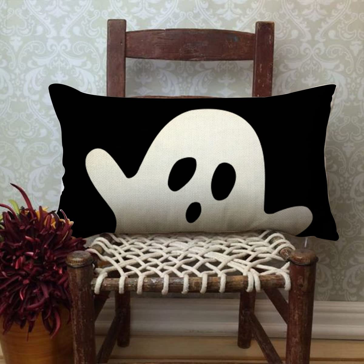 JXZYGMD Halloween Pillow Cover 12x20 Ghost Halloween Lumbar Pillow Covers Decorations Outdoor Hal... | Amazon (US)