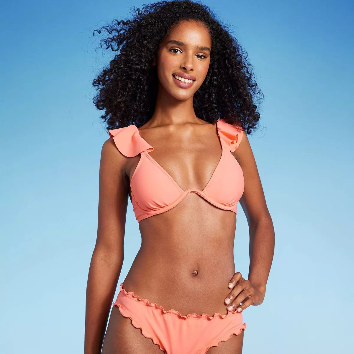 Women's Ruffle Continuous Underwire Bikini Top - Shade & Shore™ | Target