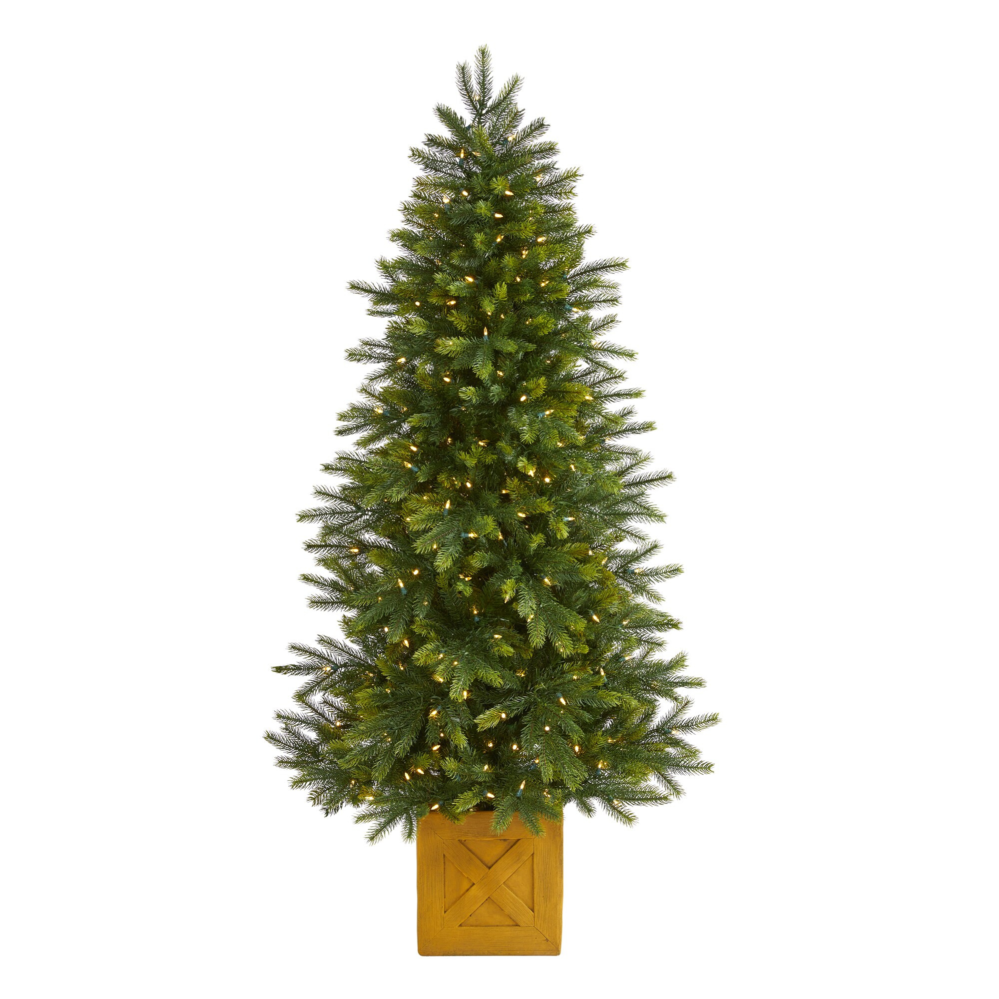 Nearly Natural 6-ft Douglas fir Pre-lit Artificial Christmas Tree with White LED Lights one_size | T1474 | Lowe's