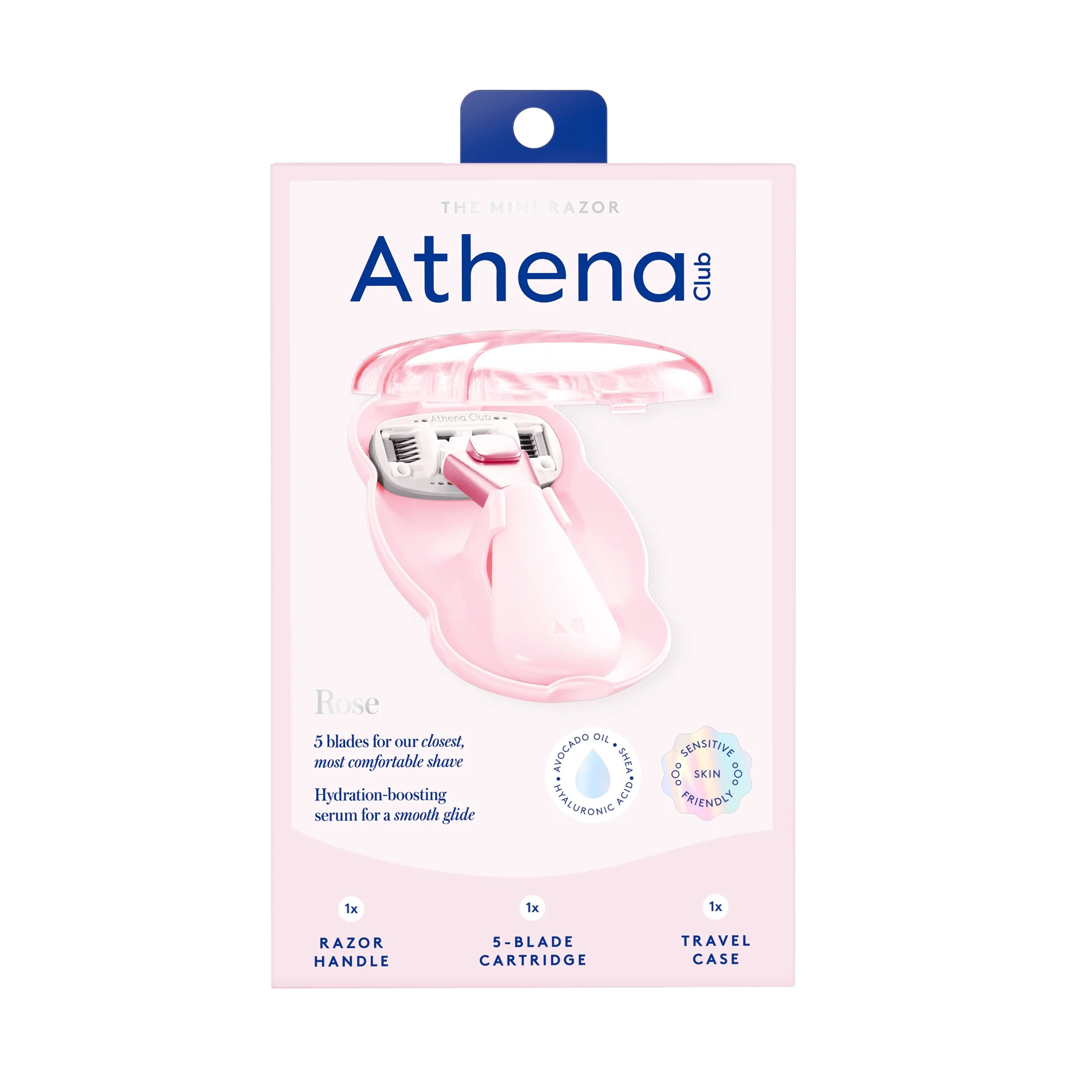 Athena Club Mini Women's Razor Handle + 1 Refill Cartridge + Travel Case - Trial Size - Rose | Walmart (US)