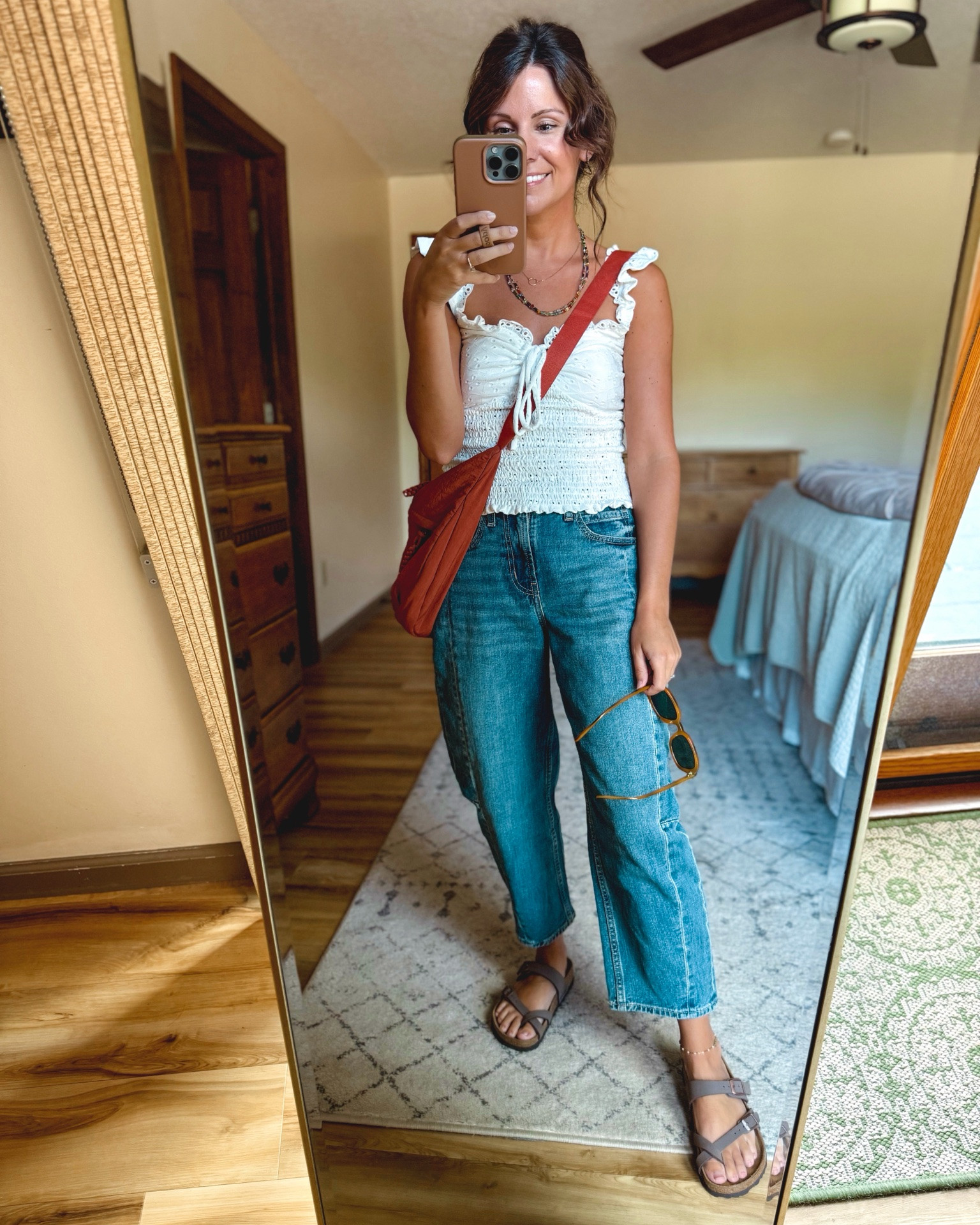 4 late summer barrel jeans outfits🙌🏽

Wearing xs petite in the barrel jeans!

First white top—Xs
Brown tee—small 
Sweater tank-small
Last little white top-xs 

Sandals are size 36

#LTKSeasonal #LTKPetite #LTKootd