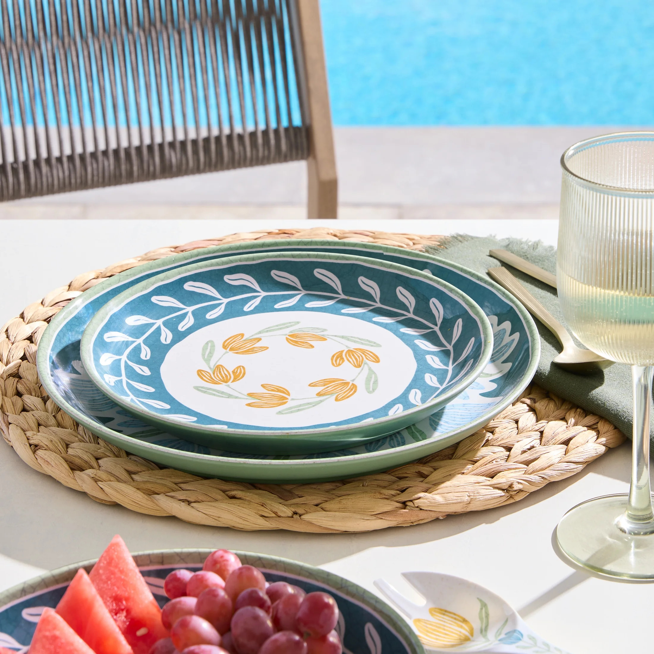 Better Homes & Gardens Bamboo Melamine Flower Salad Plate 8.75 Inch 1Pc | Walmart (CA)