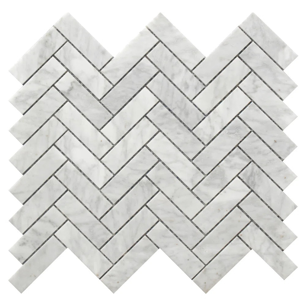 Rockart Herringbone 12" x 12" Marble Mosaic Wall & Floor Tile | Wayfair North America
