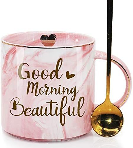 SUUURA-OO Good Morning Beautiful Novelty Coffee Mug Gifts for Her Beautiful Woman Lady Fashion Lo... | Amazon (US)