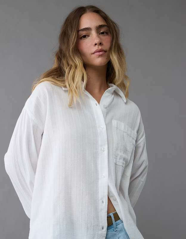 AE Perfect Button-Up Shirt | American Eagle Outfitters (US & CA)