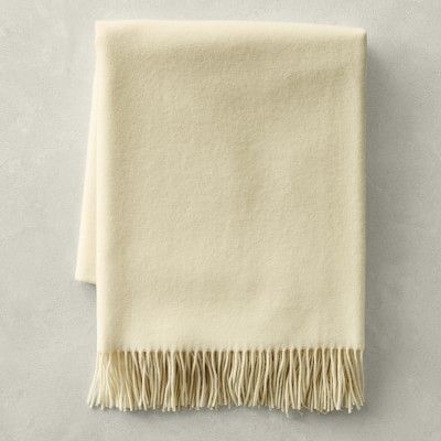 Solid Cashmere Throw, 50" X 65", Ivory | Williams-Sonoma