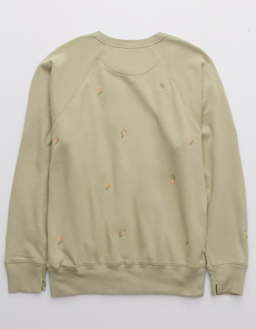 Aerie Embroidery Vintage Crew Sweatshirt | American Eagle Outfitters (US & CA)
