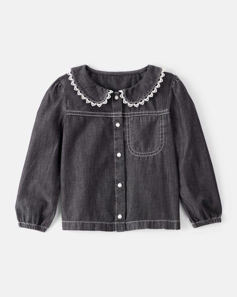Toddler Girl Western Denim Long-Sleeve Top - Black | Carter's Inc