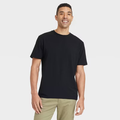 Men's Comfort Wear T-Shirt - Goodfellow & Co™ Black M: Jersey, Short Sleeve | Target