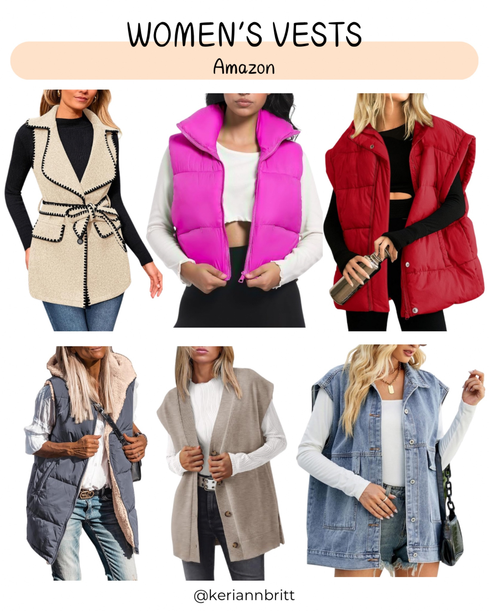 Women’s Vests on Amazon 

Amazon fashion / Amazon vest / denim vest / puffer vest / cropped vest / crop vest / Sherpa vest / knit vest / grandpa vest 

#LTKStyleTip #LTKFindsUnder50