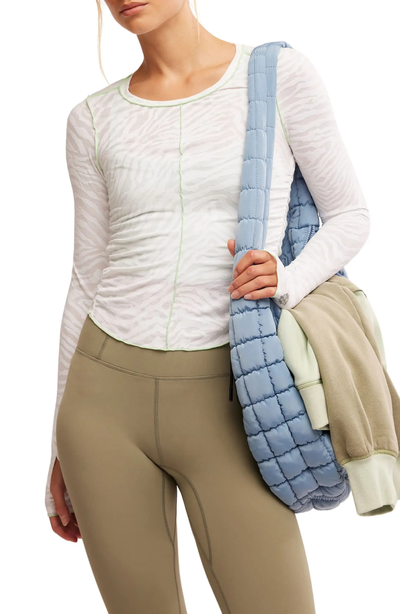 Free People FP Movement Right on Run Long Sleeve Jacquard Top | Nordstrom | Nordstrom