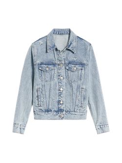 Classic Ripped Light-Wash Jean Jacket for Women | Old Navy (US)