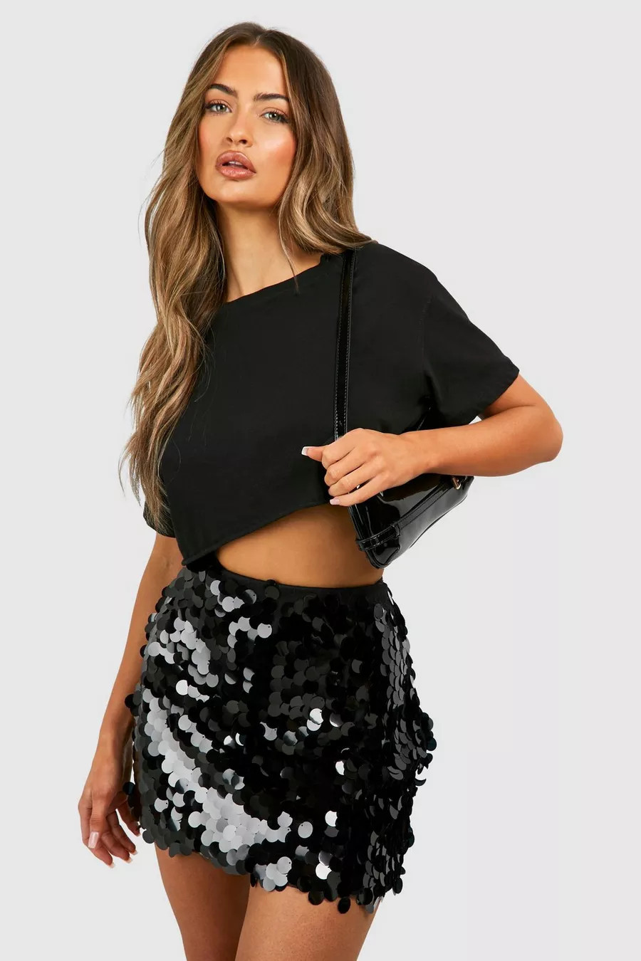 Disc Sequin Mini Skirt | boohoo (US & Canada)