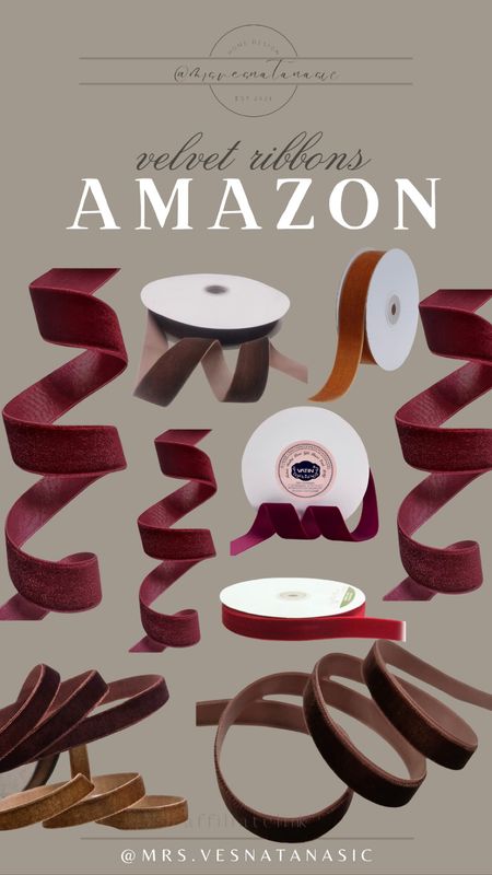 Velvet ribbons I love and use from Amazon! Last year I did burgundy red and khaki/brown and will do the same this year.

#LTKGiftGuide #LTKHoliday #LTKSeasonal