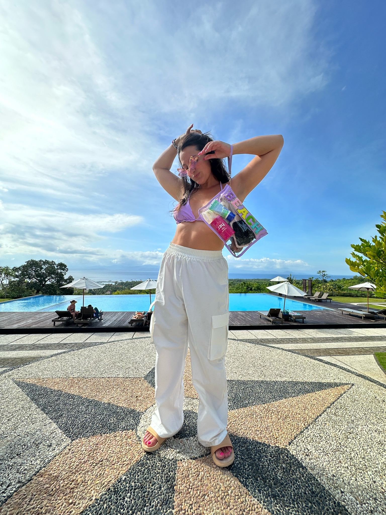 Beach fit! Swimsuit is from Sisterly Swim but not linkable. Cargos and beach bag are from Amazon. Linked similar slides and sunglasses 

#LTKSeasonal #LTKswim #LTKstyletip