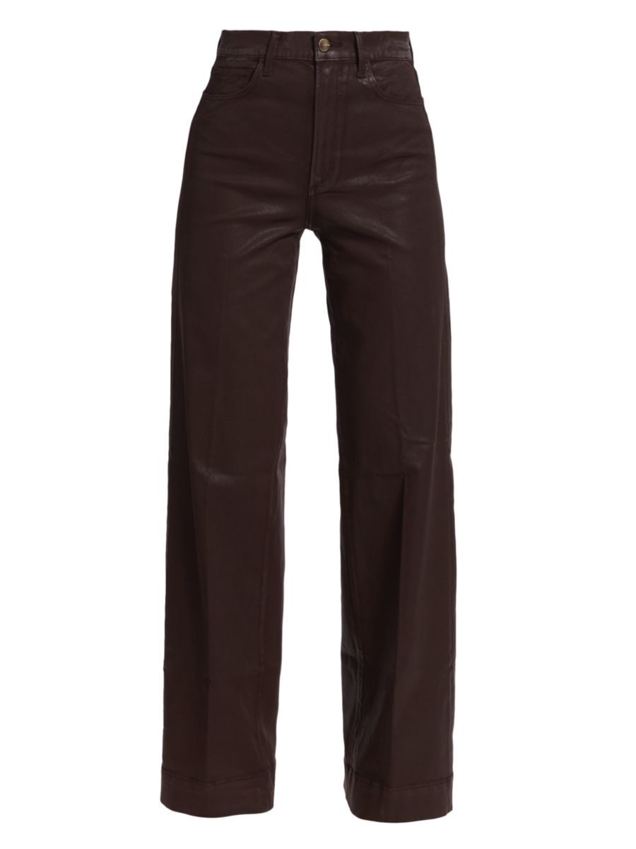 Mia High-Rise Coated Wide-Leg Jeans | Saks Fifth Avenue