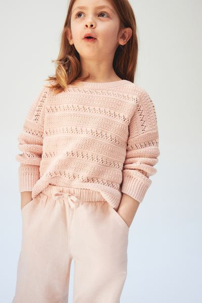 Wide linen-blend pull-on trousers - Light pink - Kids | H&M GB | H&M (UK, MY, IN, SG, PH, TW, HK)