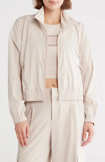 YOGALICIOUS Radiant Zip Pocket Jacket in Mist Sand at Nordstrom Rack, Size X-Large | Nordstrom Rack