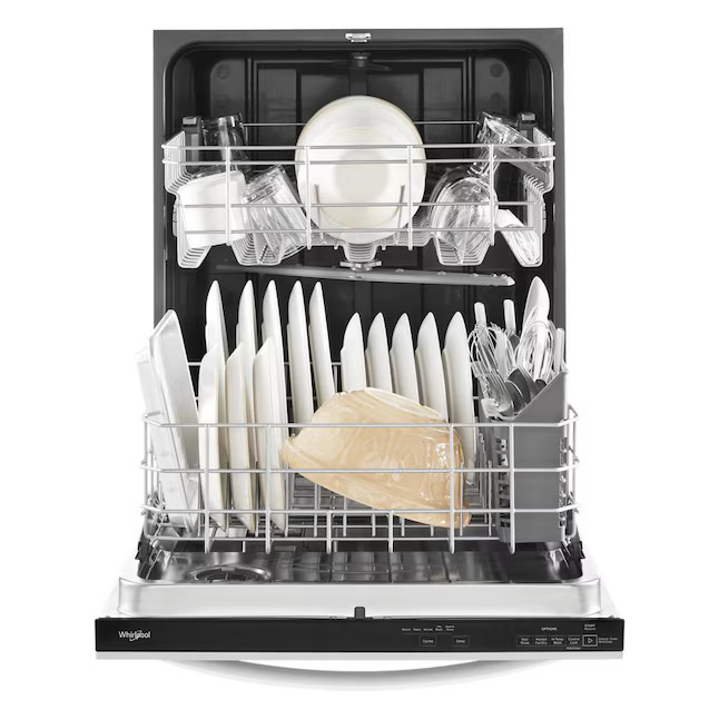 Whirlpool  Top Control 24-in Built-In Dishwasher (Fingerprint Resistant Stainless Steel) ENERGY ... | Lowe's
