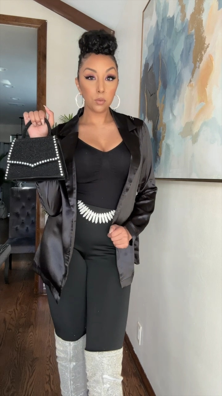 My WAKANDA Forever screening outfit. All black outfits with rhinestones, glitter, sparkle. SHEIN Amazon fashion, shapewear, leggings

#LTKGiftGuide #LTKHoliday #LTKfit