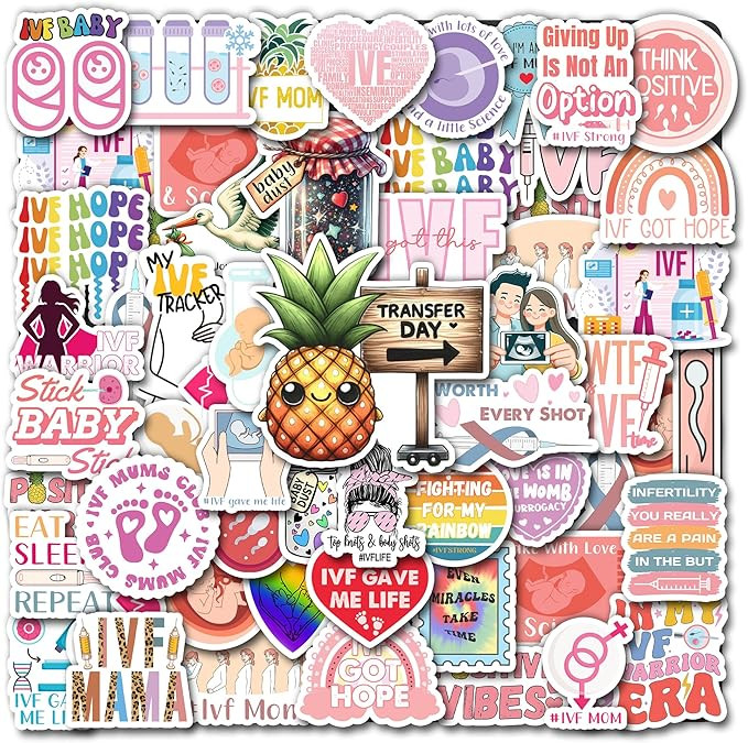 Pack 50 PCS IVF Stickers Aesthetic Vinyl Decals Waterproof Sticker Decor Laptop Water Bottle Phon... | Amazon (US)