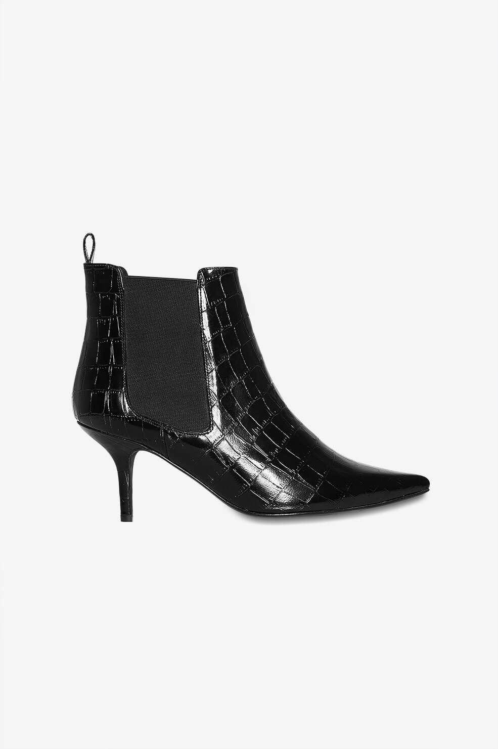 Stevie Boots - Black Croco | ANINE BING